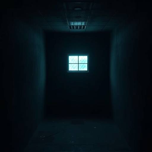 Imagen de una celda de aislamiento, pequeña y sin ventanas.